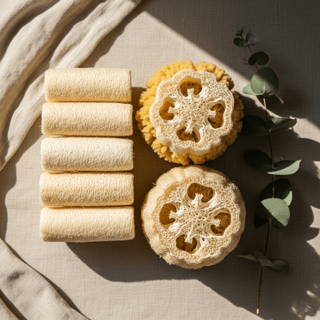 Just Loofah bundle — collection of natural daily and monthly loofahs